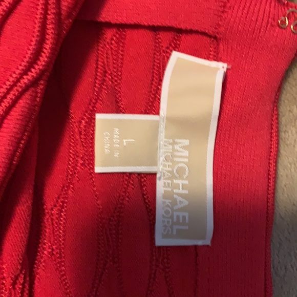 Michael Kors Red Dress size Large shirt sleeve - Picture 2 of 3